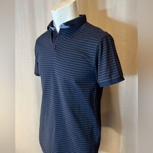 Zara Man Navy Striped Polo Shirt size S/M
